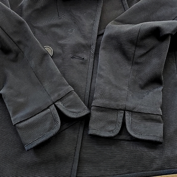 Talbots Black Pea Coat Double Breasted Textured Ridged Fully Lined Size 14 - Picture 10 of 14